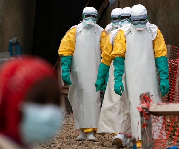 health workers at an ebola treatment center in beni, congo drc