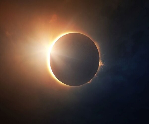 close up of total solar eclipse