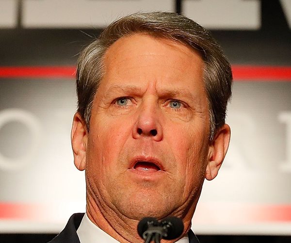 headshot of brian kemp speaking at a campaign event