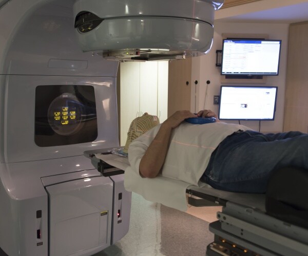 patient undergoing radiation therapy