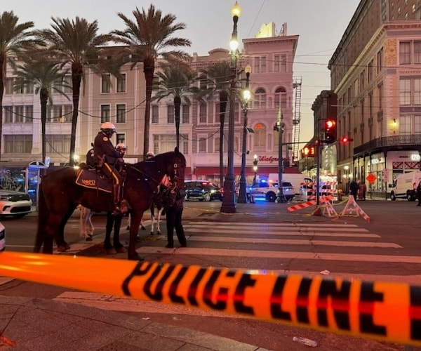 police tape seals off a crime scene