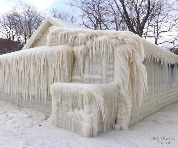 New York Frozen Ice House Hit by Lake Effect Needs Set to Defrost