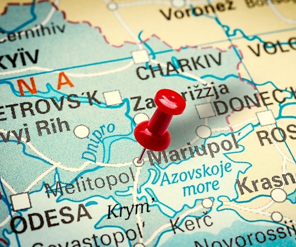 a map of mariupol in the south of ukraine