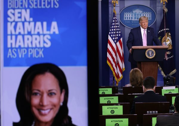 president trump speaks from the briefing room