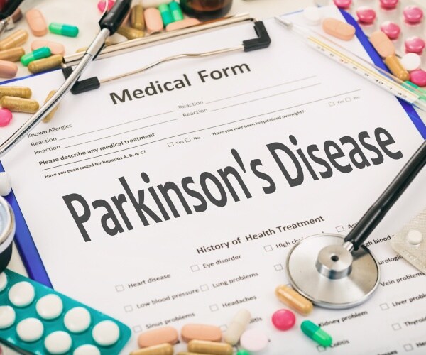 Medical form says "Parkinson's Disease" with different medication treatments around it