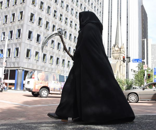 'Grim Reaper' in Pittsburgh Aims to Dash Dangerous Distractions