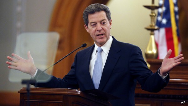 Kansas Gov. Angers GOP Moderates, Dems with 'Conservative Revolution'