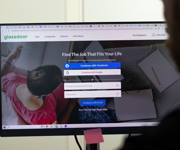  Glassdoor website page on screen