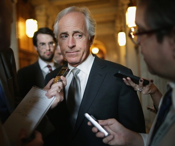 bob corker speaks with the press