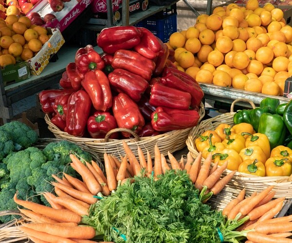 fruits and vegetables at market