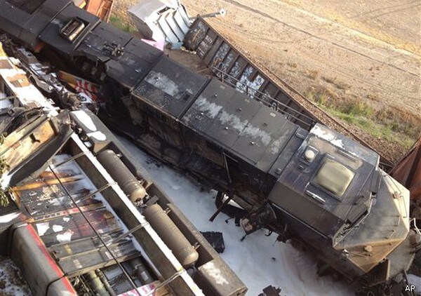 Freight Train Collision Triggers Highway Overpass Collapse