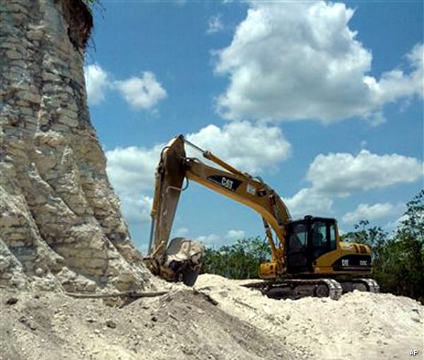 Mayan Pyramid Bulldozed By Belize Construction Crew for Road Project