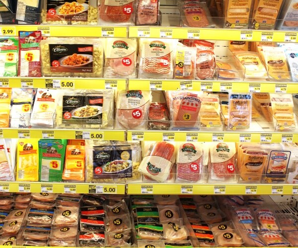 processed meats at the grocery store