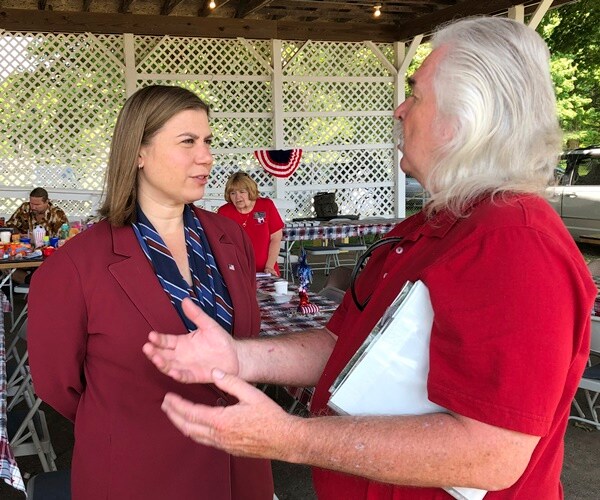 elissa slotkin speaks to a constituent