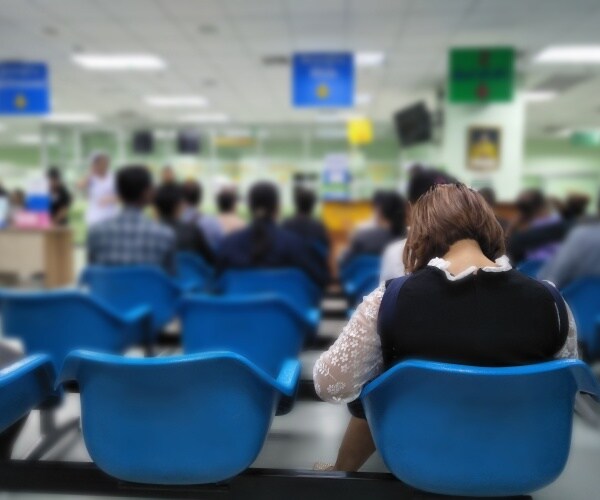 crowded hospital emergency room waiting room