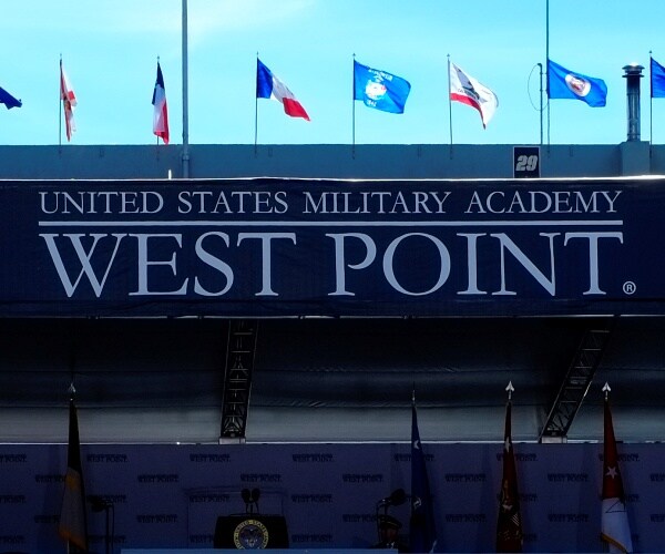 cadets march on field