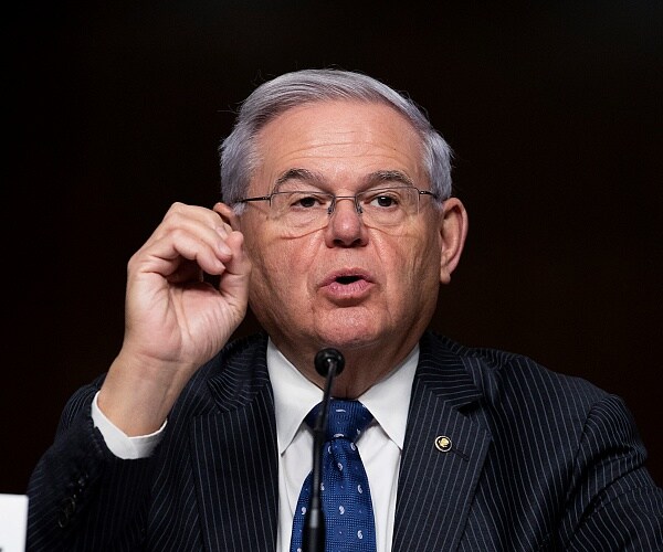 robert menendez speaks at hearing