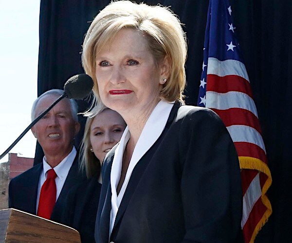 mississippi republican senator cindy hyde-smith speaks to a rally