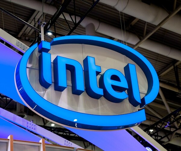 intel sign at expo