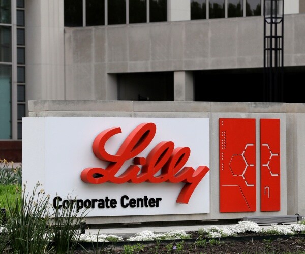 Eli Lilly sign outside headquarters