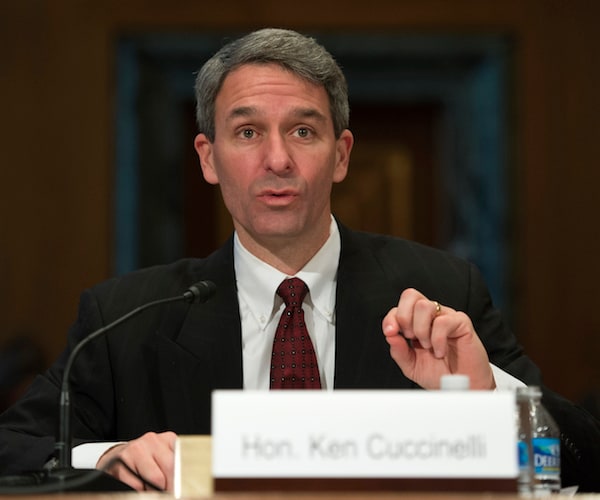 ken cuccinelli speaks during a congressional hearing