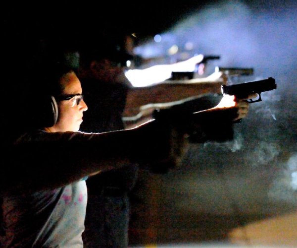 guns are fired at a firearms training course