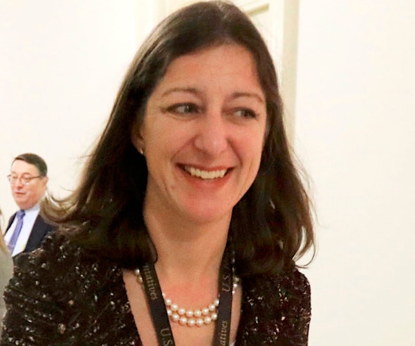 virginia freshman democratic representative elaine luria smiles as she walks down the halls of congress