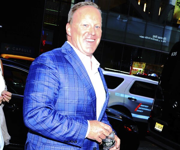 sean spicer arrives at planet hollywood press junket to talk about dancing with the stars