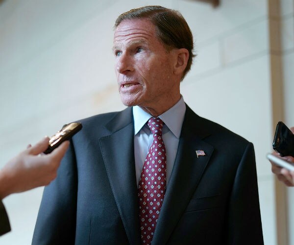 sen. richard blumenthal speaks to reporters on capitol hill