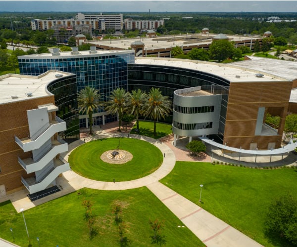 aerial of ucf teaching academy university of central florida orlando florida  