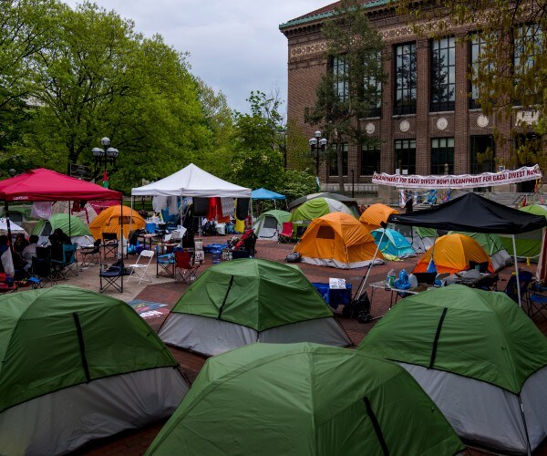 campus protest on university grounds of a school in the great lakes state 