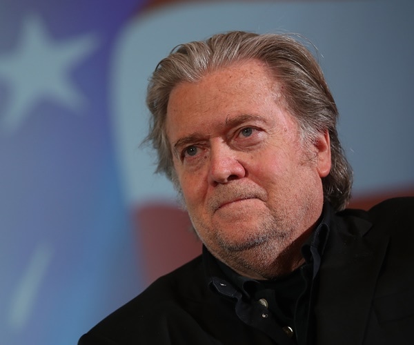 steve bannon speaks at an event