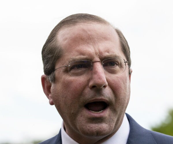 Health and Human Services Secretary Alex Azar is seen speaking 