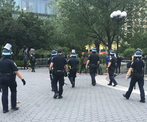 new york police department officers are shown on patrol