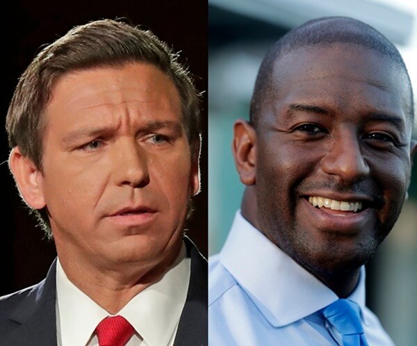 rep. ron desantis, r-rla., and rallahassee mayor andrew Gillum 