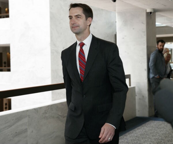 sen. tom cotton is shown walking