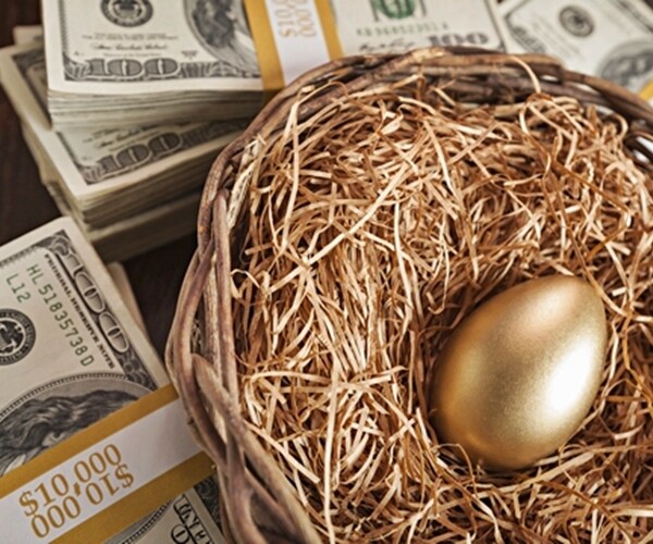 gold egg, dollars nest