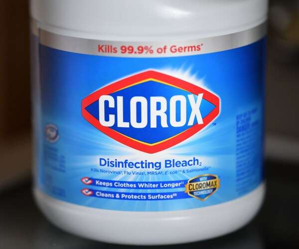 a bottle of chlorox bleach