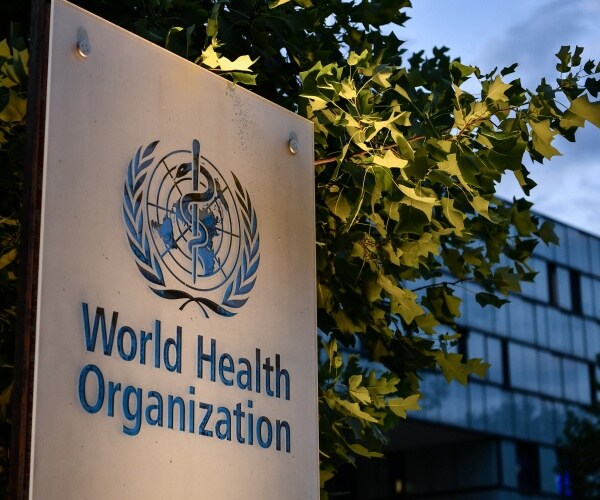 The sign of the World Health Organization 