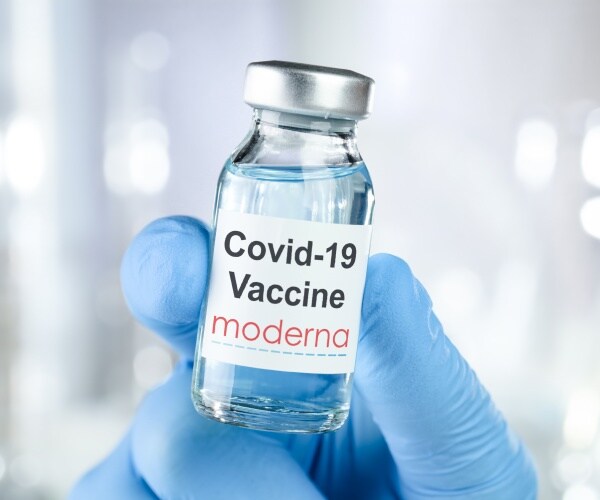 Vial labeled COVID-19 Vaccine Moderna