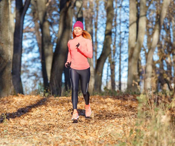 woman running in cold weather