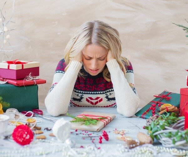 woman feeling stressed during holidays