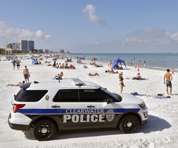 police patrolling florida's clearwater beach