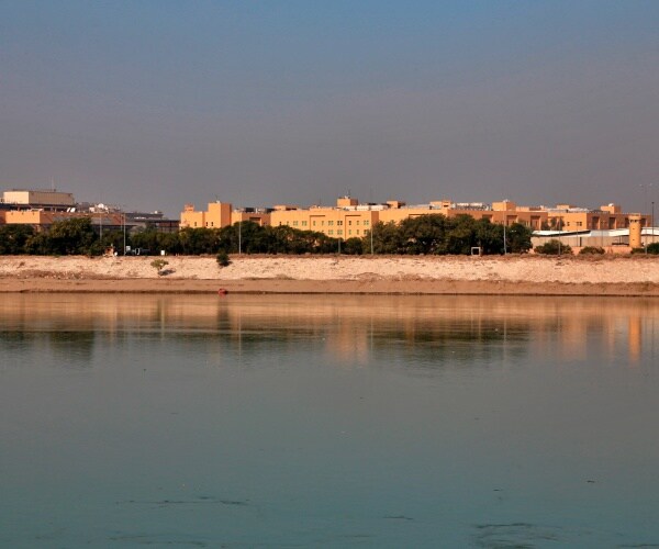 The U.S. Embassy is seen across the Tigris River in Baghdad