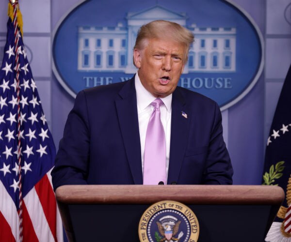 president donald trump is seen at the white house in the james brady press briefing room