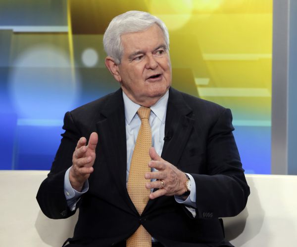 former speaker of the house newt gingrich is interviewed on fox and friends. 