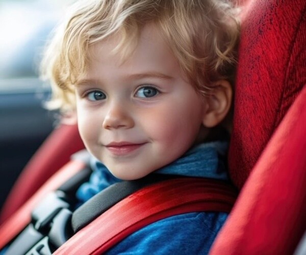 young child in car seat