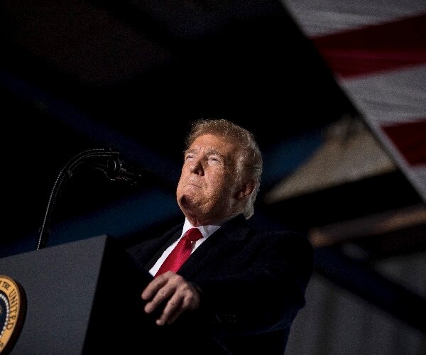 president donald trump at a rally in illinois. 