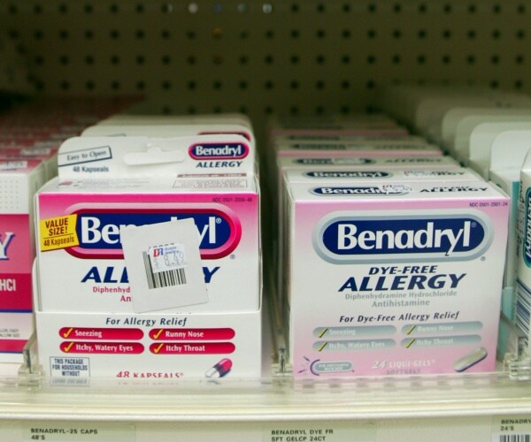 benadryl on the shelf in a drug store