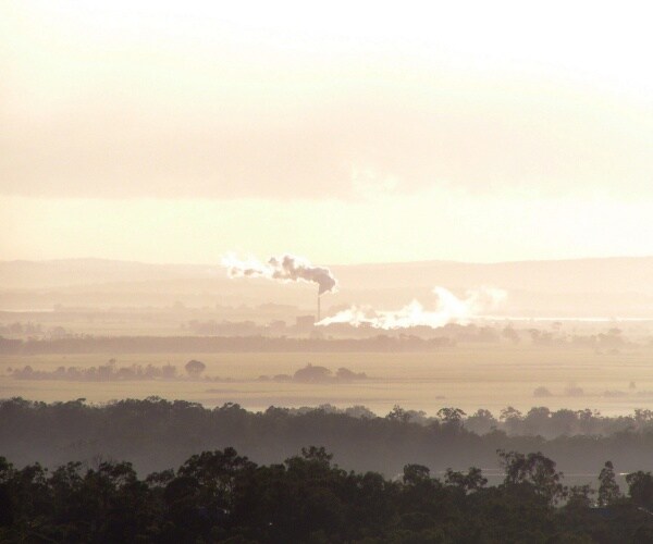 air pollution at sunset